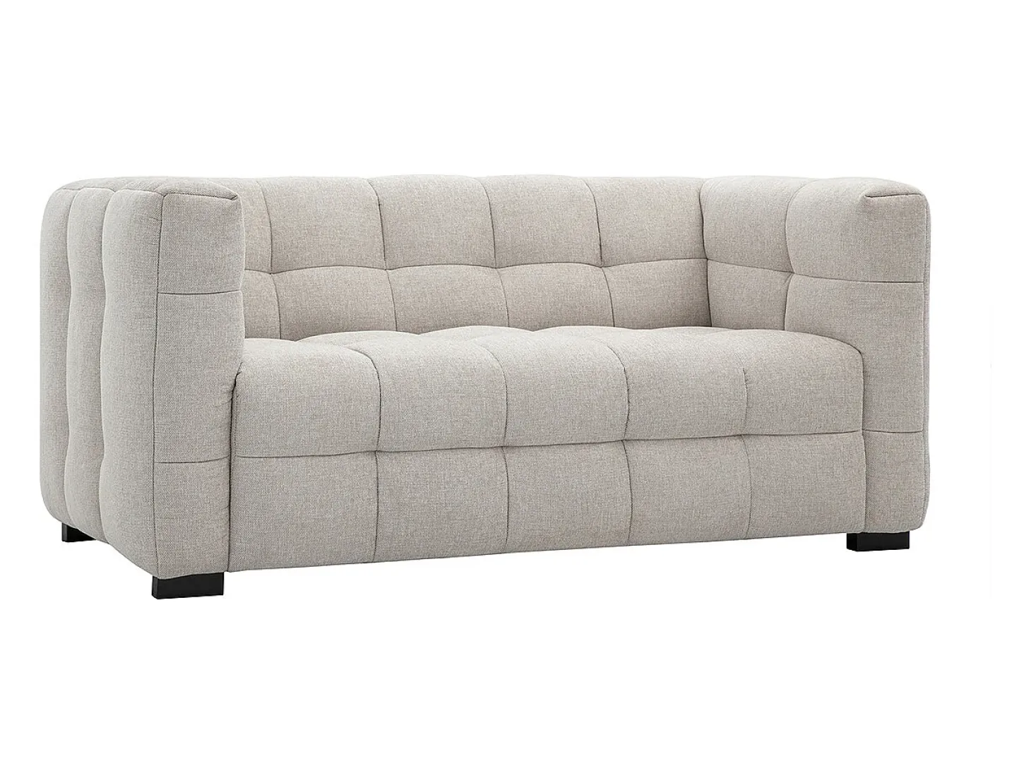 Sofá de diseño de 2 plazas en tejido efecto terciopelo texturizado beige CORTO