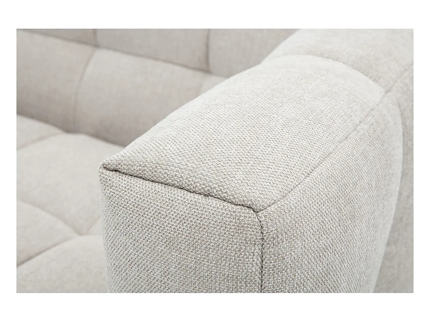 Sofá de diseño de 2 plazas en tejido efecto terciopelo texturizado beige CORTO