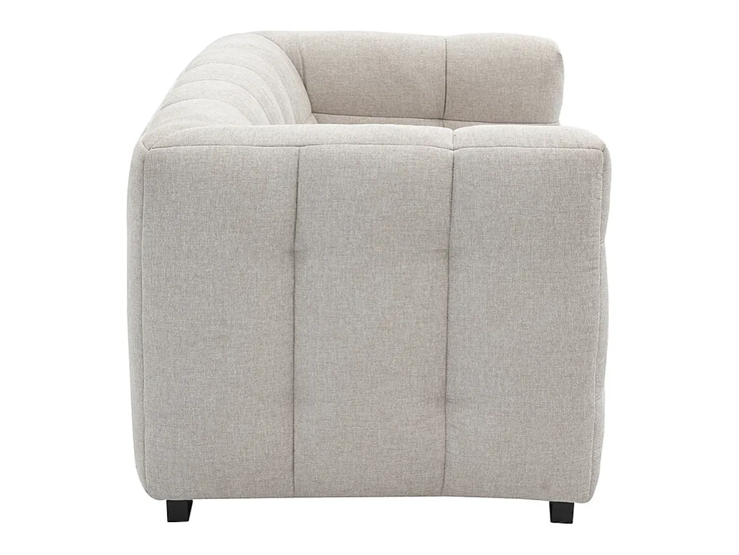 Sofá de diseño de 2 plazas en tejido efecto terciopelo texturizado beige CORTO