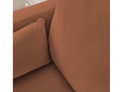 Sofá de pana con patas de metal de 3 plazas terracotta