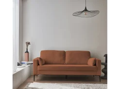 Sofá de pana con patas de metal de 3 plazas terracotta