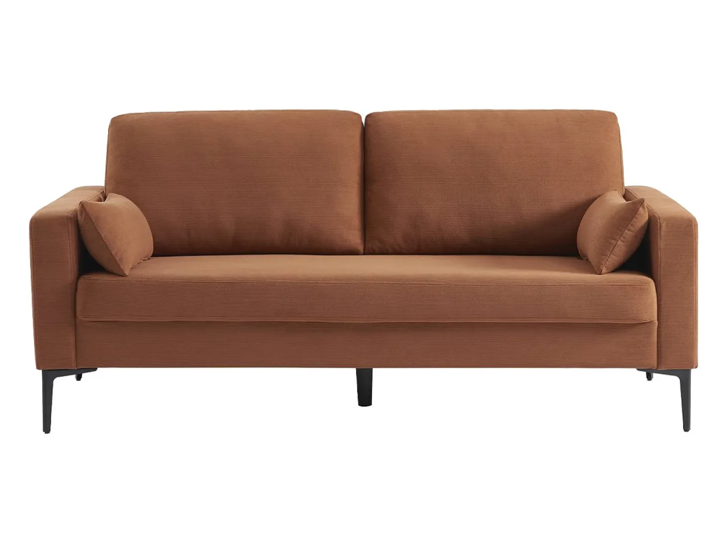 Sofá de pana con patas de metal de 3 plazas terracotta