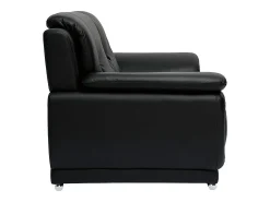 Sofá de piel de búfalo de diseño 2 plazas negro TAMARA