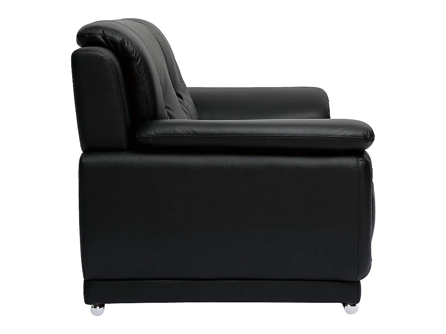 Sofá de piel de búfalo de diseño 2 plazas negro TAMARA