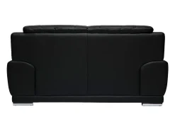 Sofá de piel de búfalo de diseño 2 plazas negro TAMARA