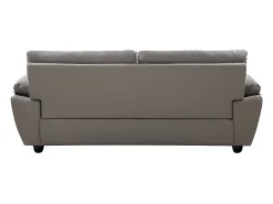 Sofá de piel reconstituido / PVC Dallas - 3 plazas Gris/Blanco