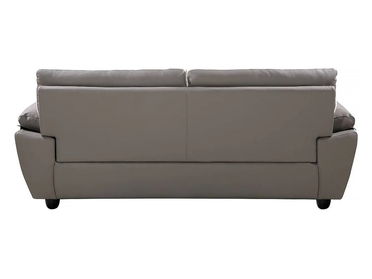 Sofá de piel reconstituido / PVC Dallas - 3 plazas Gris/Blanco