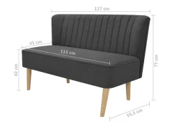 Sofá de tela gris oscuro 117x55,5x77 cm PWFG55055