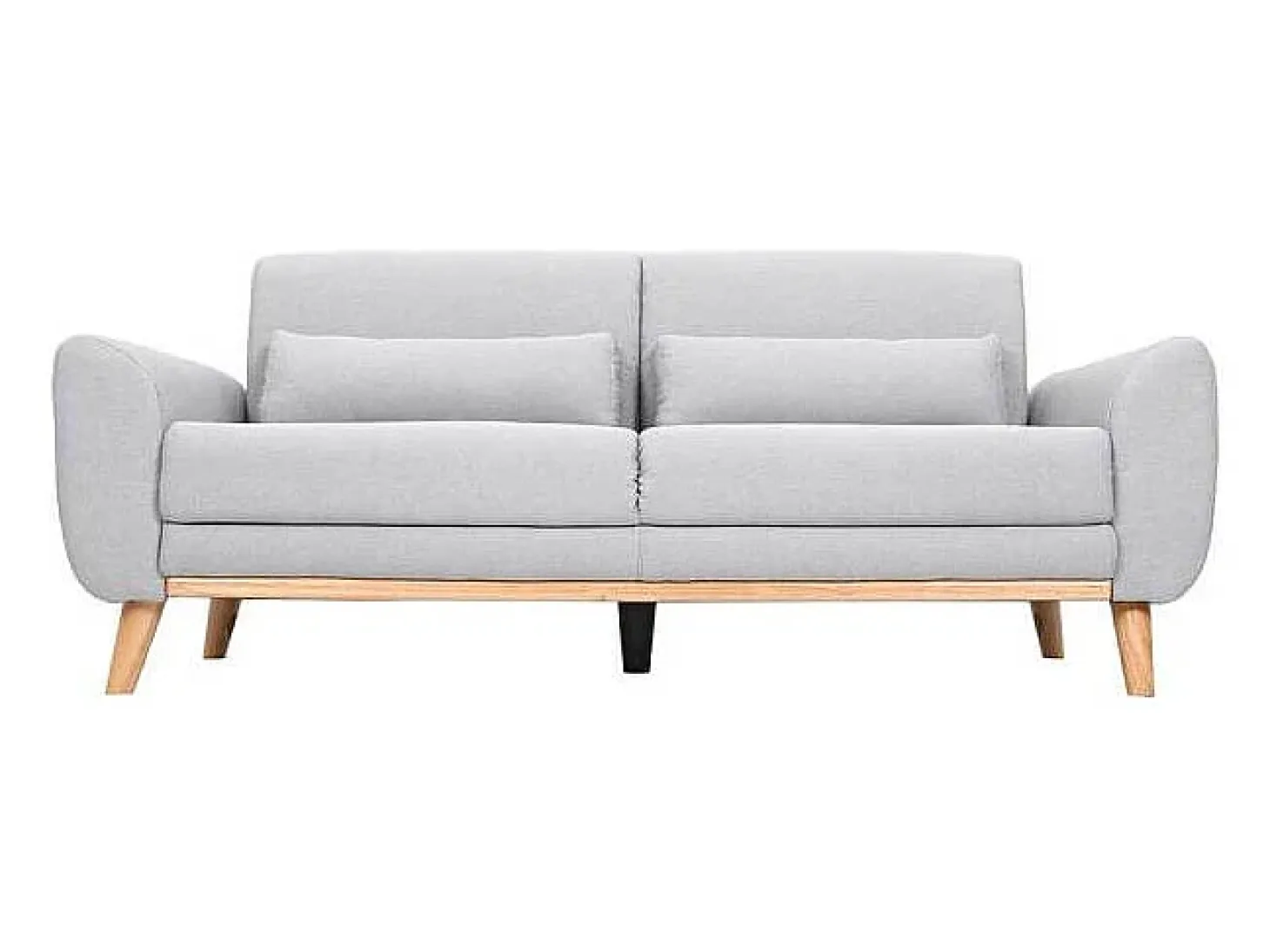Sofá diseño 3 plazas tejido gris claro patas roble EKTOR