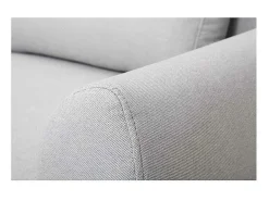 Sofá diseño 3 plazas tejido gris claro patas roble EKTOR