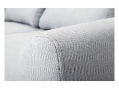 Sofá diseño 2 plazas tejido gris y patas en roble EKTOR