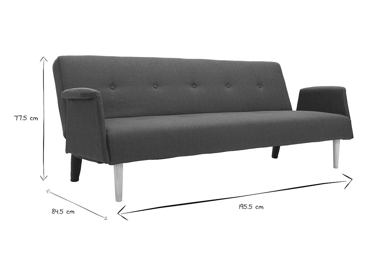 Sofá diseño convertible azul OSCAR