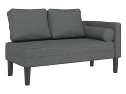 Sofá diván con cojines tela gris oscuro ES826855
