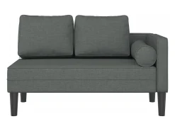Sofá diván con cojines tela gris oscuro ES826855