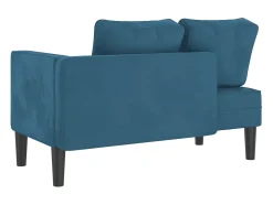 Sofá diván con cojines terciopelo azul ES549271
