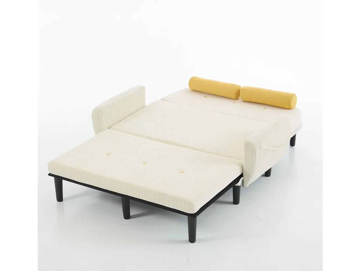 Sofá doble de pana, sillón relax con espacio de almacenamiento, color marfil