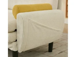 Sofá doble de pana, sillón relax con espacio de almacenamiento, color marfil