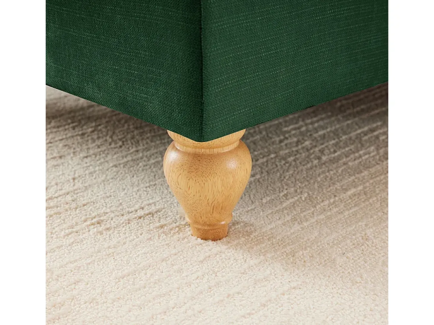 Sofá Esquina Modular 3 Plazas Chenille - Funda Extraíble y Puf Móvil - 272x140x93cm - Verde