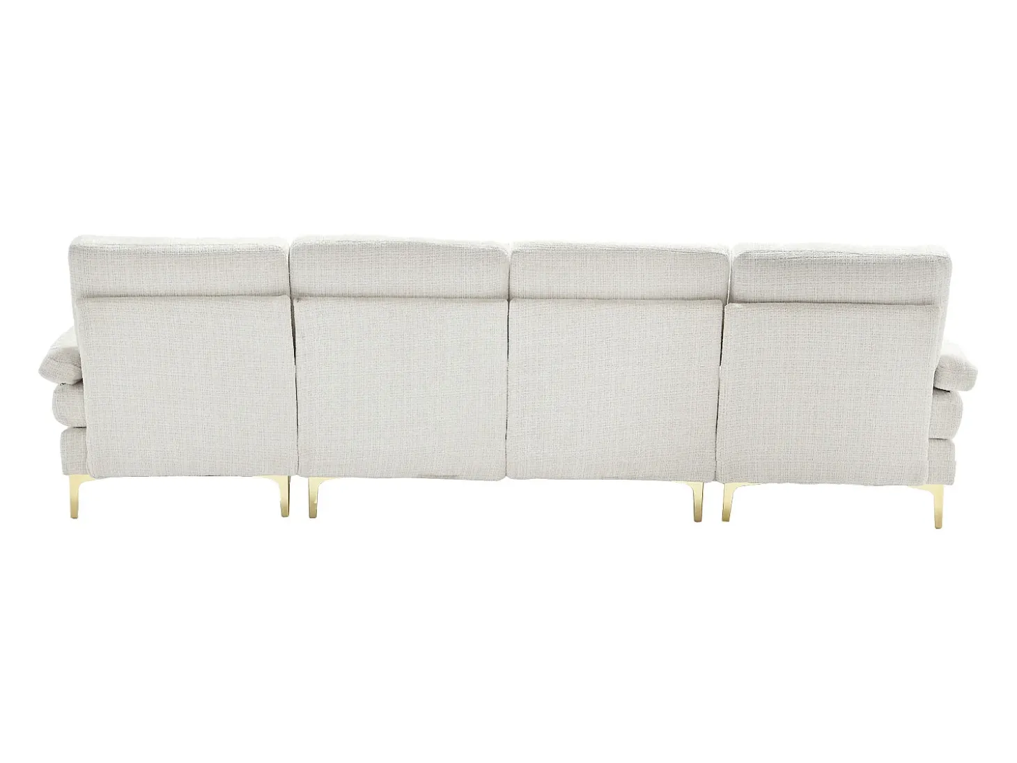 Sofá esquinero beige - Sofá de 4 plazas con asientos y cojines - para salón y dormitorio