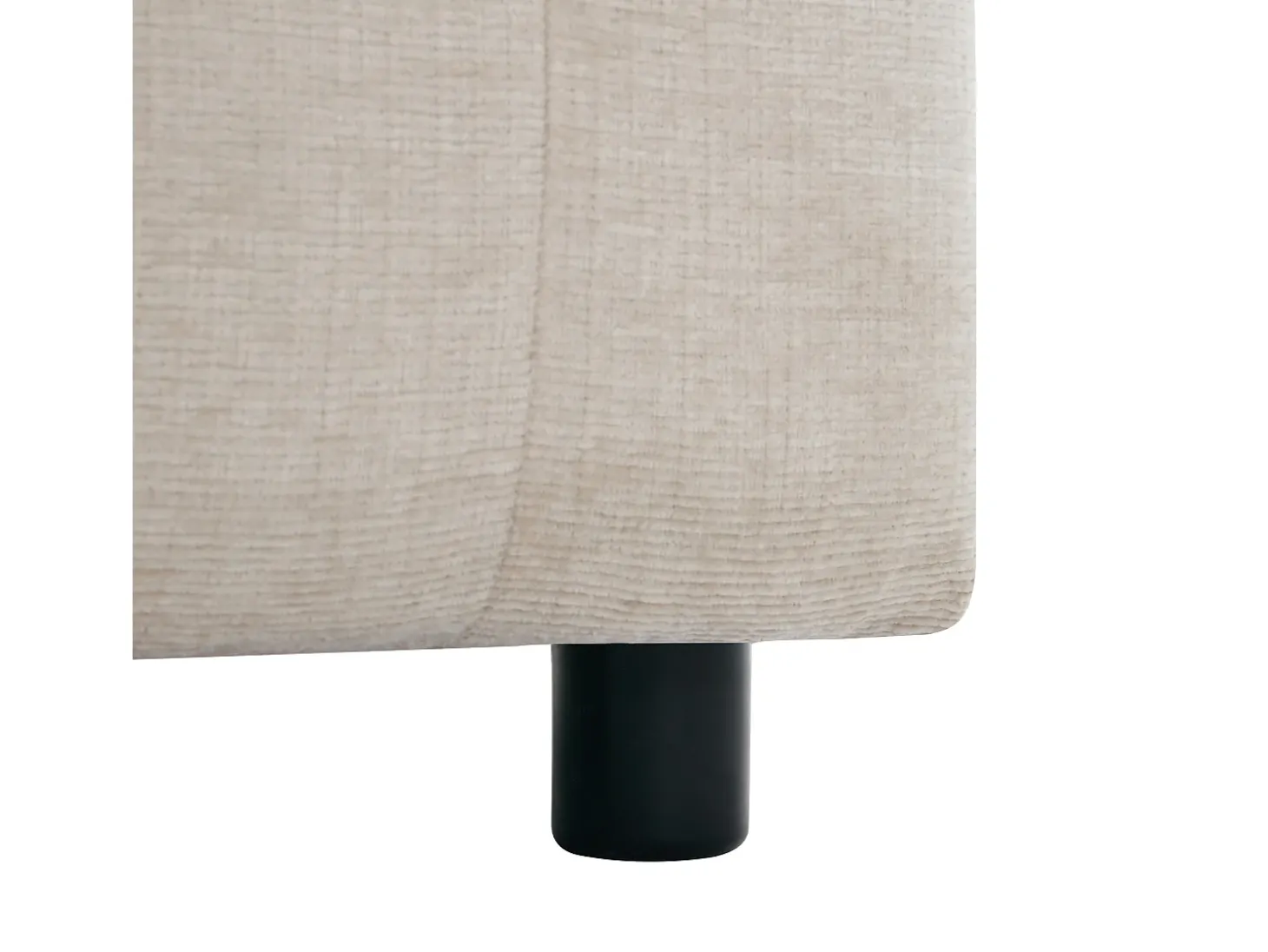 Sofá esquinero con otomana de almacenaje - Chenilla beige - respaldo ergonómico acolchado, para salón u oficina