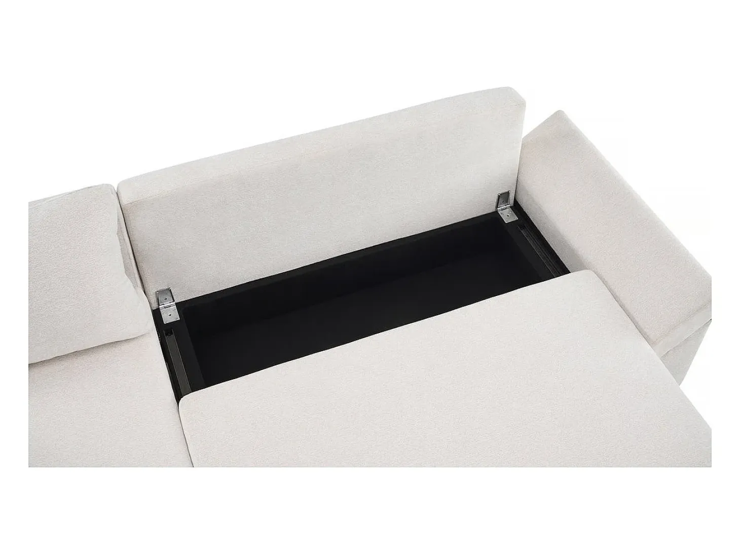 Sofá esquinero convertible y reversible "Vaugirard II" en tejido texturizado - 3 plazas - Beige