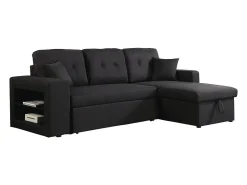 Sofá esquinero convertible/reversible "Axel" - Negro