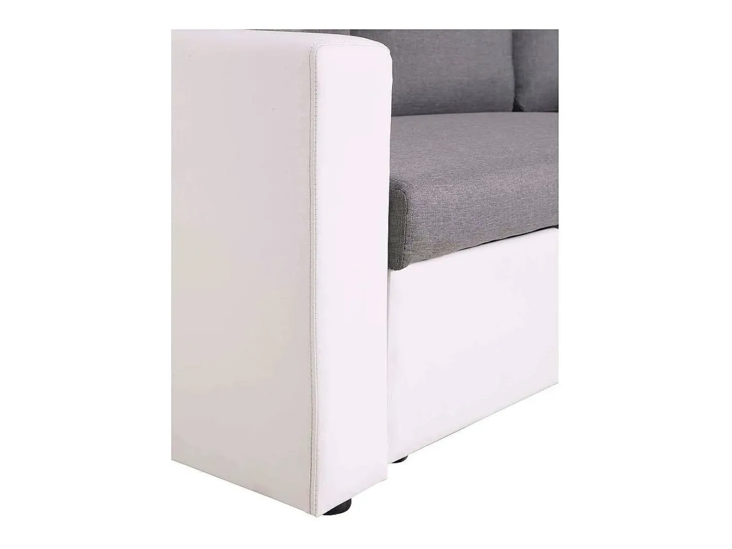 Sofá esquinero convertible "Alain" - 3 plazas - Gris / Blanco