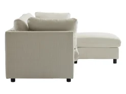 Sofá esquinero de 3 o 4 plazas, tapizado en forma de L, tejido de lino, 220 x 83 x 81 cm, color beige