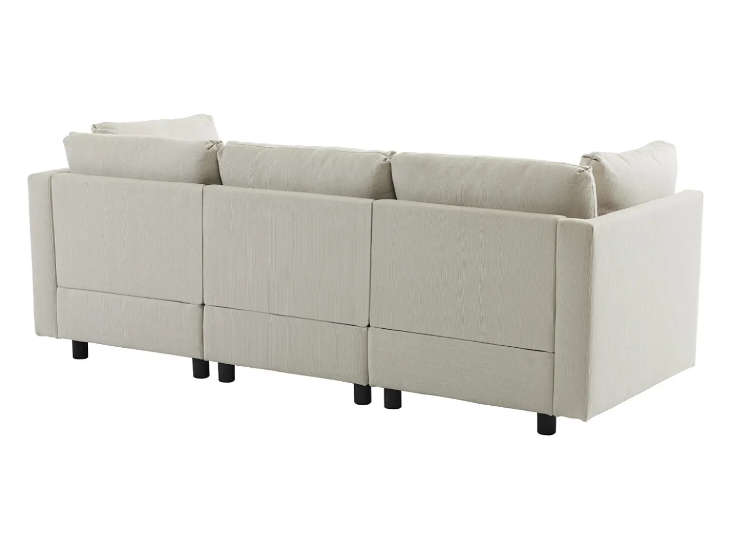 Sofá esquinero de 3 o 4 plazas, tapizado en forma de L, tejido de lino, 220 x 83 x 81 cm, color beige