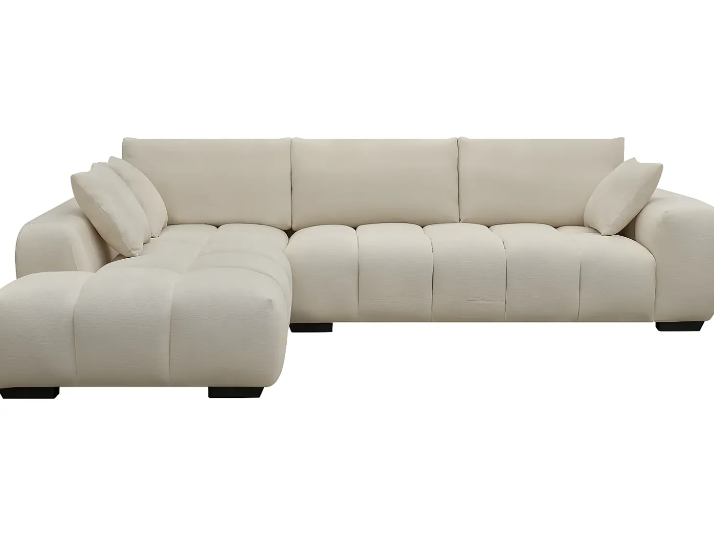 Sofá esquinero de tela "Monceau" - 3 plazas - Beige