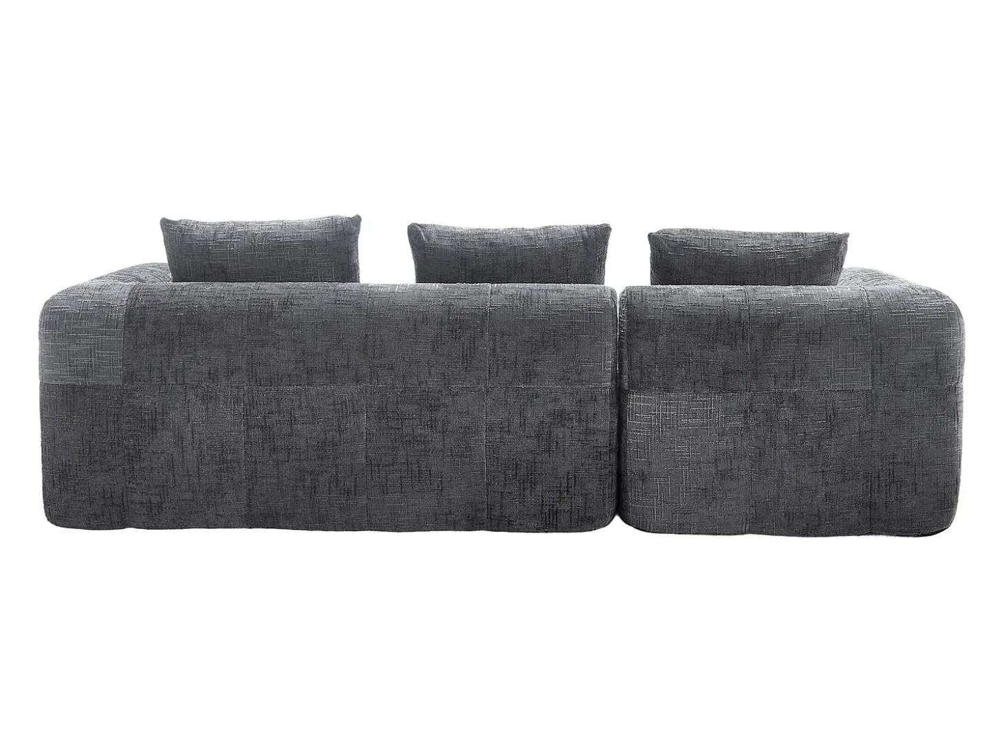 Sofá esquinero gris - Sofá recto con bolsillos de almacenamiento y 3 cojines - con chaise longue y reposabrazos