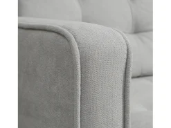 Sofá gris de 2 plazas - Sofá con almacenaje y cojines - para salón y dormitorio