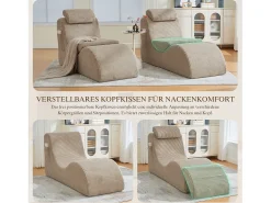 Sofá moderno con un diseño único y ergonómico - 160 x 66 x 90 cm - con cojín de asiento extraíble - terciopelo - caqui