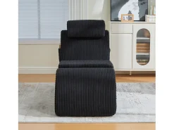 Sofá moderno con un diseño único y ergonómico - 160 x 66 x 90 cm - con cojín de asiento extraíble - terciopelo - negro