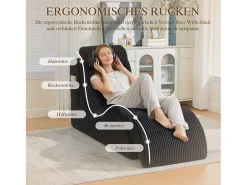 Sofá moderno con un diseño único y ergonómico - 160 x 66 x 90 cm - con cojín de asiento extraíble - terciopelo - negro