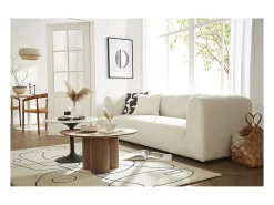 Sofá moderno de tela beige 4 plazas OLIVEIRO