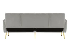 Sofá moderno de terciopelo gris con respaldo y reposabrazos ajustables – para salón, dormitorio o cine en casa
