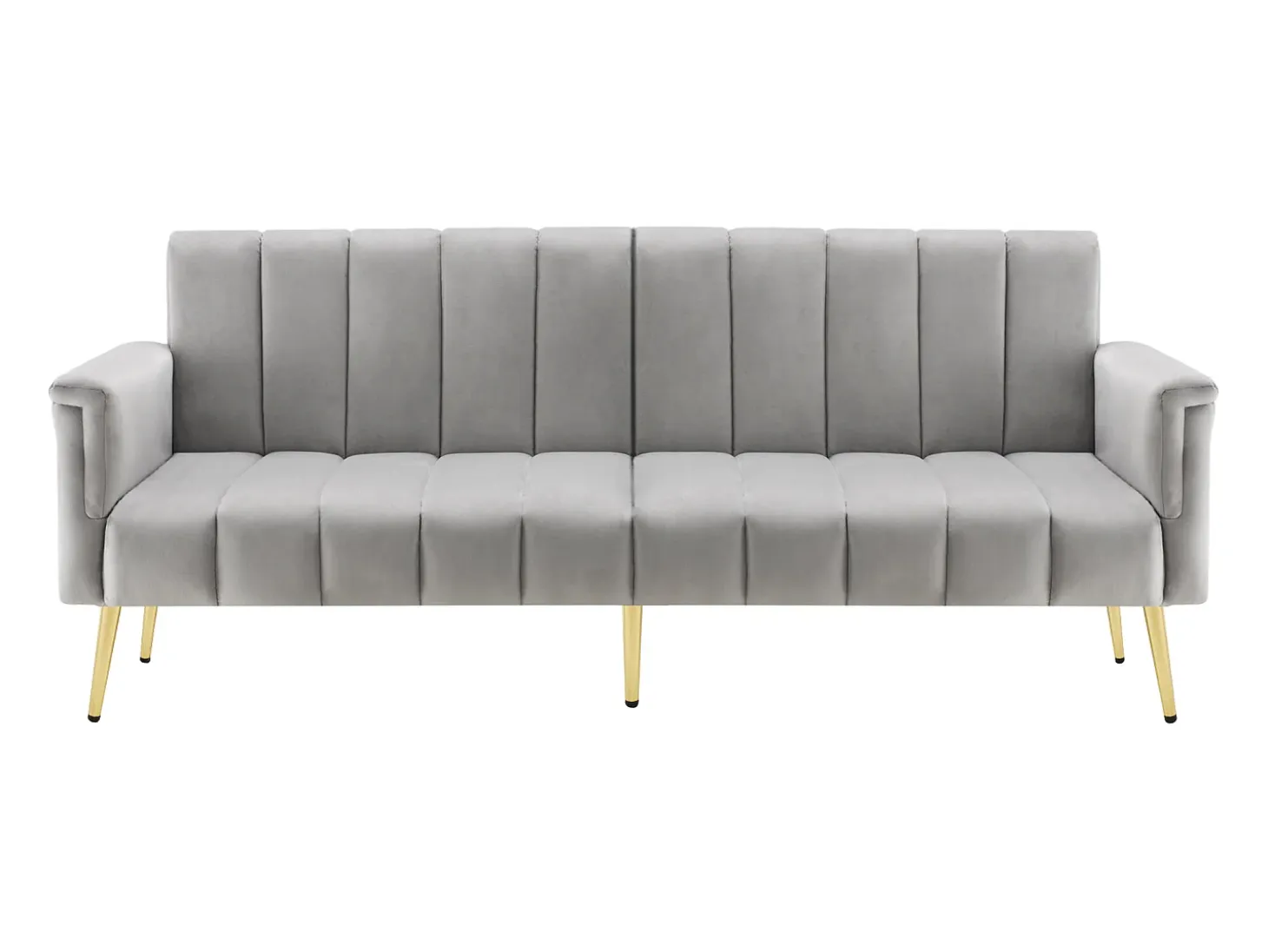 Sofá moderno de terciopelo gris con respaldo y reposabrazos ajustables – para salón, dormitorio o cine en casa