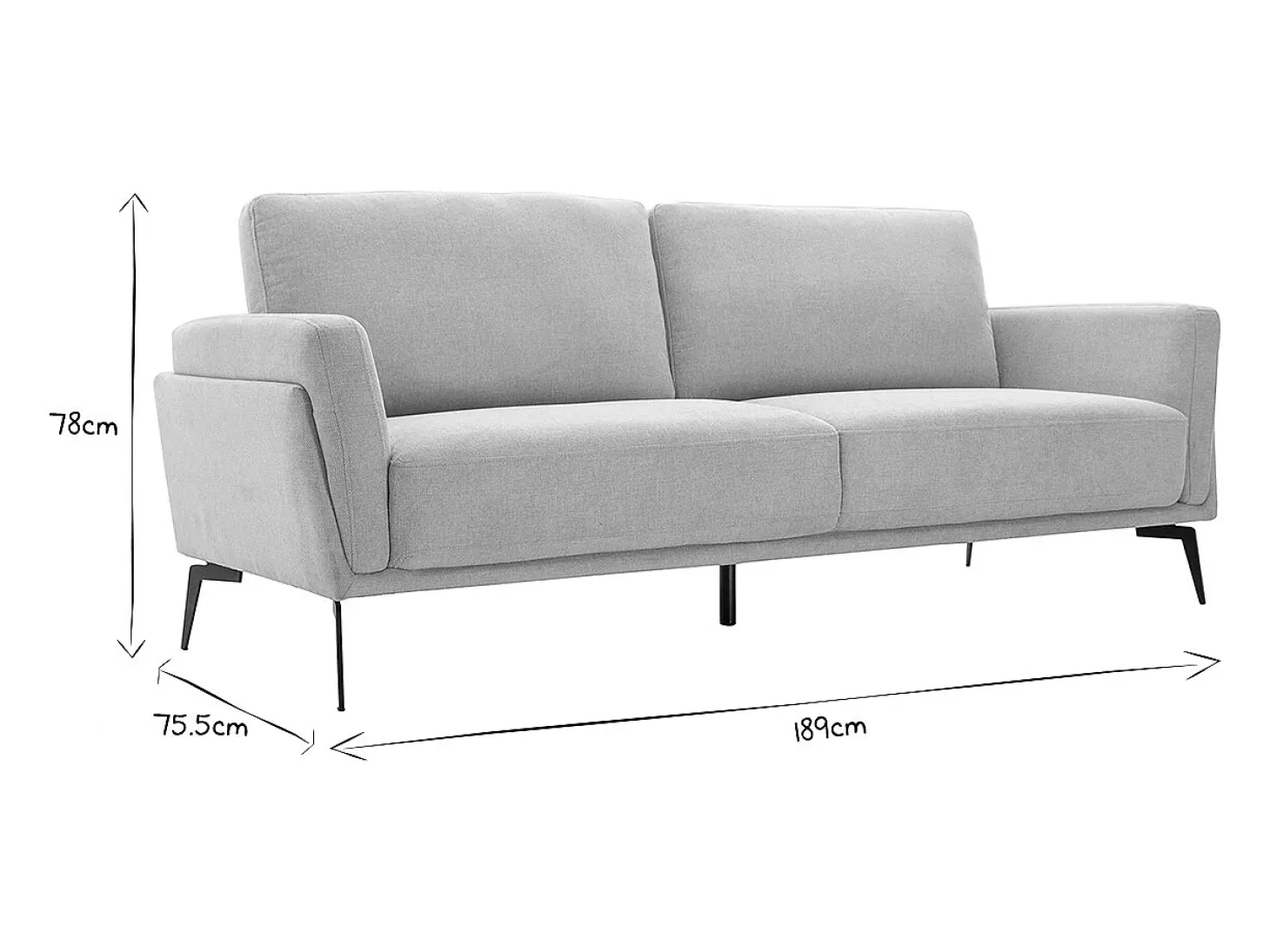 Sofá moderno 3 plazas de tejido efecto aterciopelado texturizado beige MOSCO