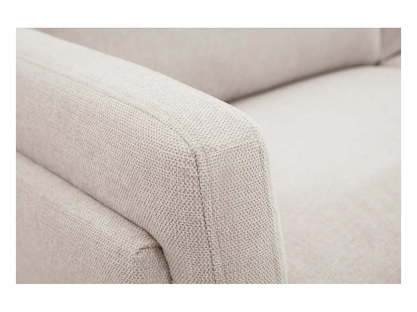 Sofá moderno 3 plazas de tejido efecto aterciopelado texturizado beige MOSCO