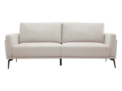 Sofá moderno 3 plazas de tejido efecto aterciopelado texturizado beige MOSCO