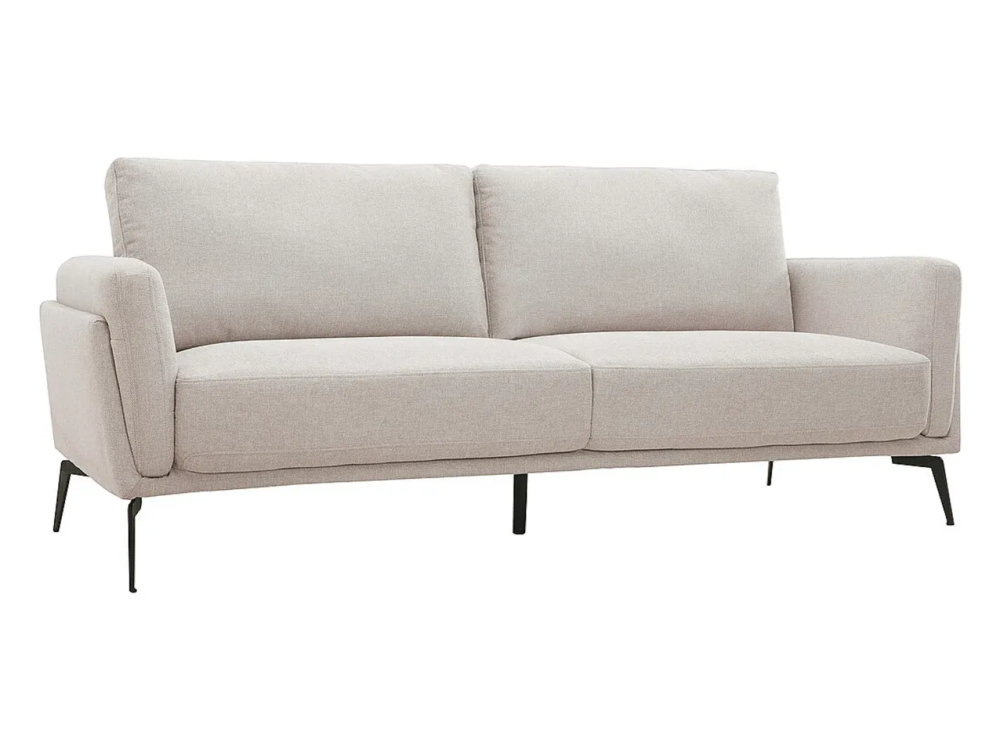 Sofá moderno 3 plazas de tejido efecto aterciopelado texturizado beige MOSCO