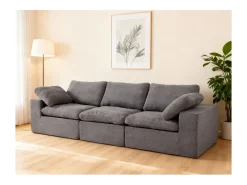 Sofá modular Cloud con espuma certificada, asiento tapizado, color gris