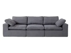 Sofá modular Cloud con espuma certificada, asiento tapizado, color gris