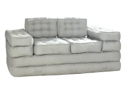Sofá modular convertible de tela color gris DILAKO
