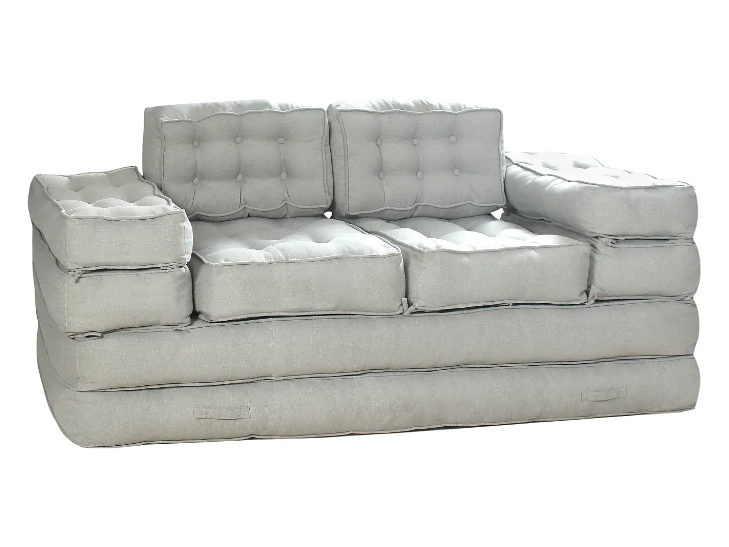 Sofá modular convertible de tela color gris DILAKO