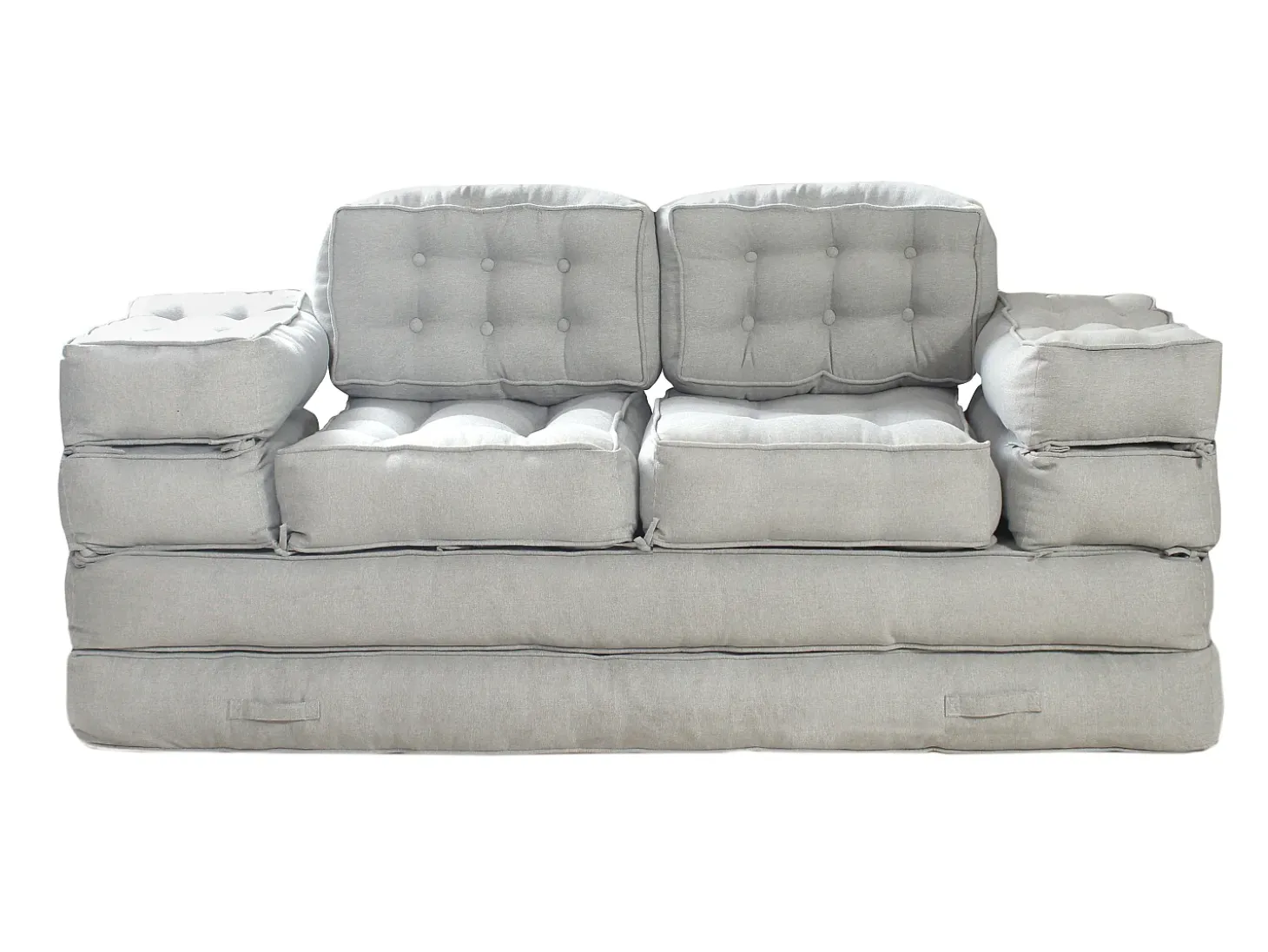 Sofá modular convertible de tela color gris DILAKO