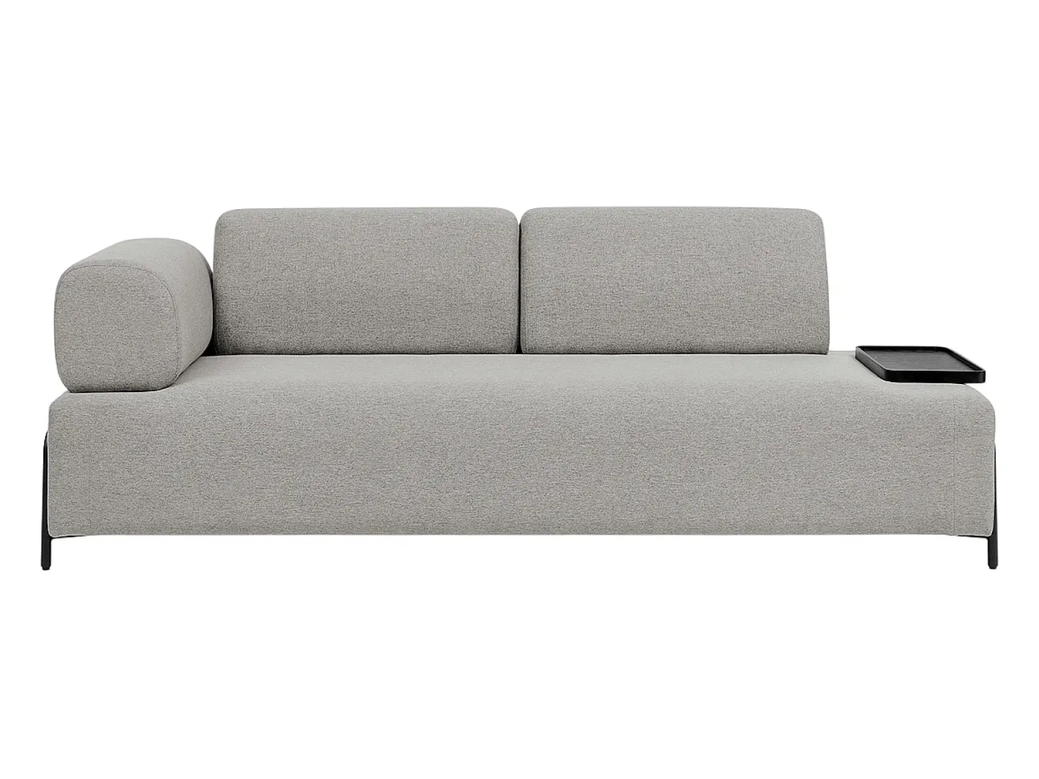 Sofá modular de 3 plazas de diseño moderno por módulos con mesitas Diadema - Gris claro