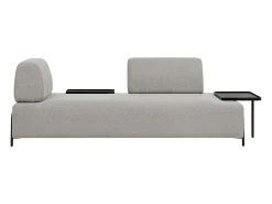 Sofá modular de 3 plazas de diseño moderno por módulos con mesitas Diadema - Gris claro
