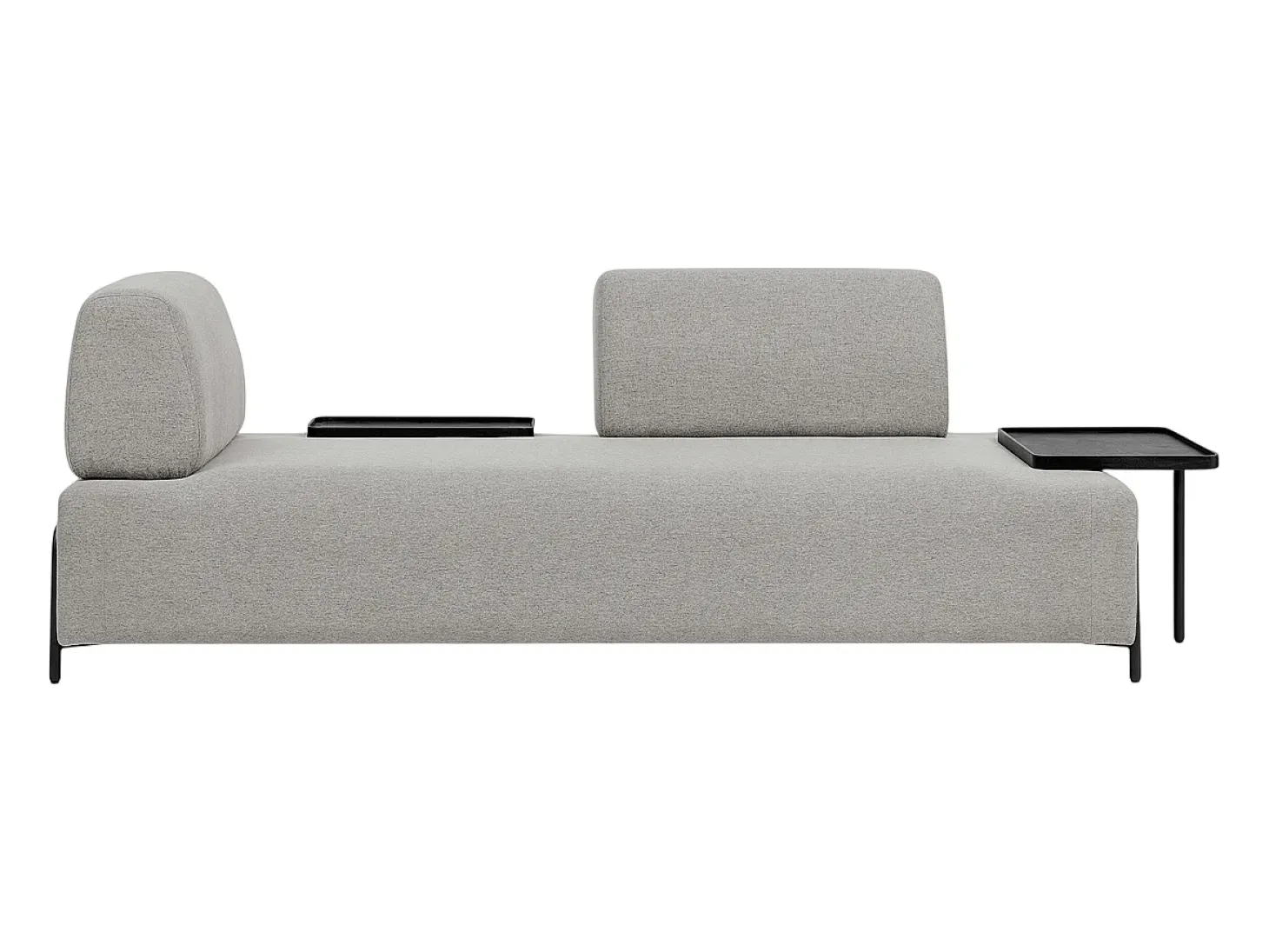 Sofá modular de 3 plazas de diseño moderno por módulos con mesitas Diadema - Gris claro